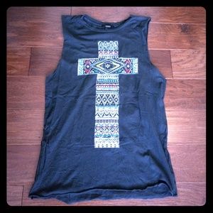 Forever 21 Dark green cross tank